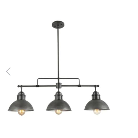 LNC Abspinim 3-Light 36-in Gary Industrial Linear Kitchen Island Light NEW - Picture 1 of 7